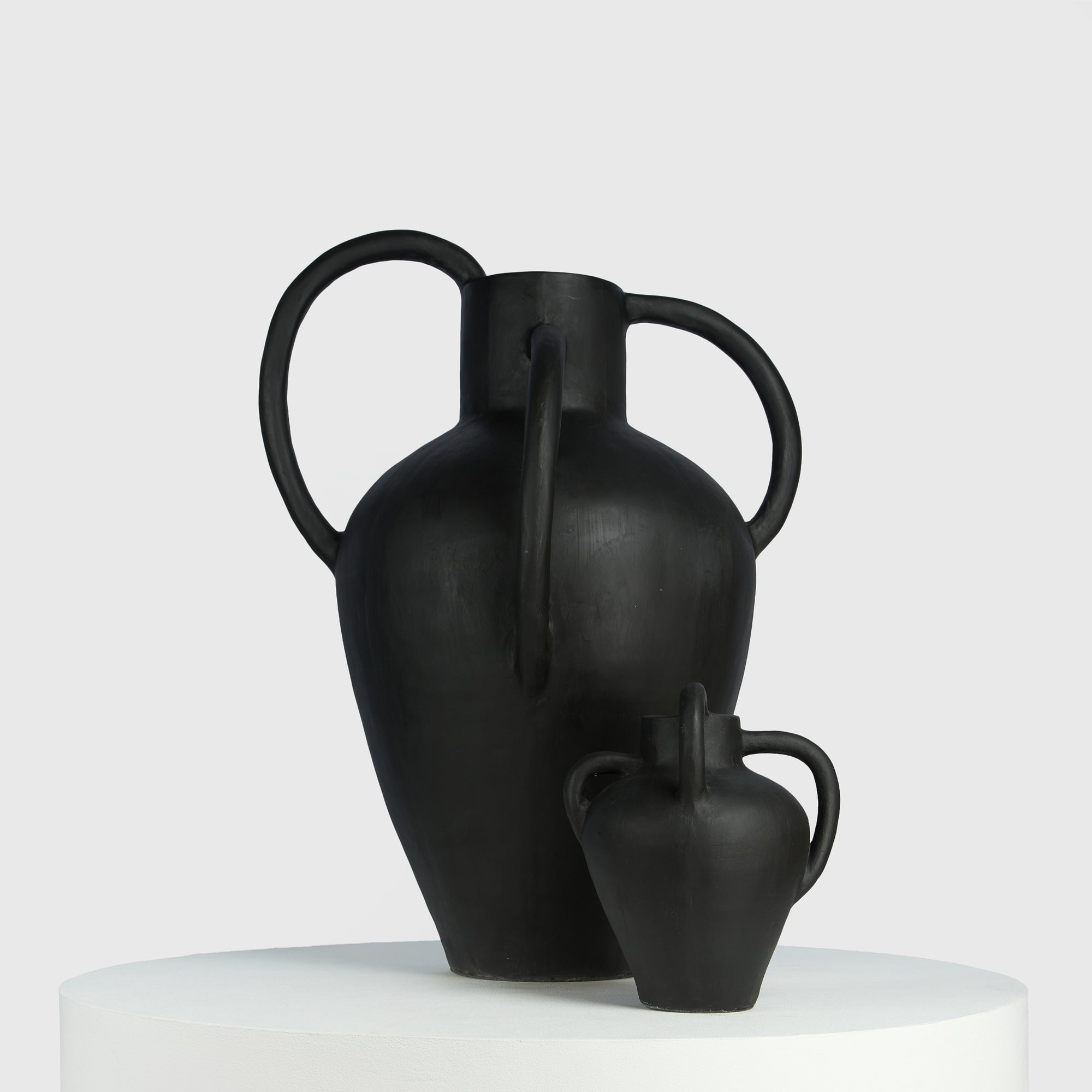 Mythos Cement Vase - Serpent Striped Sculpture