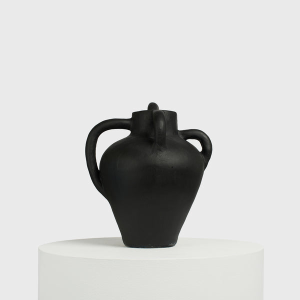 Mythos Cement Vase - Serpent Striped Sculpture