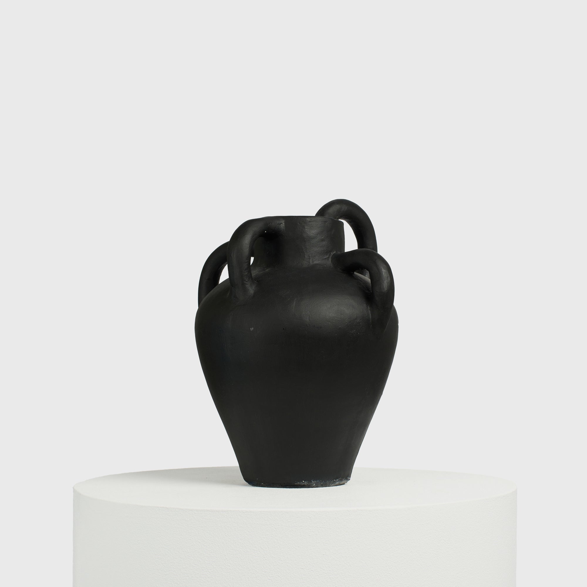 Mythos Cement Vase - Serpent Striped Sculpture