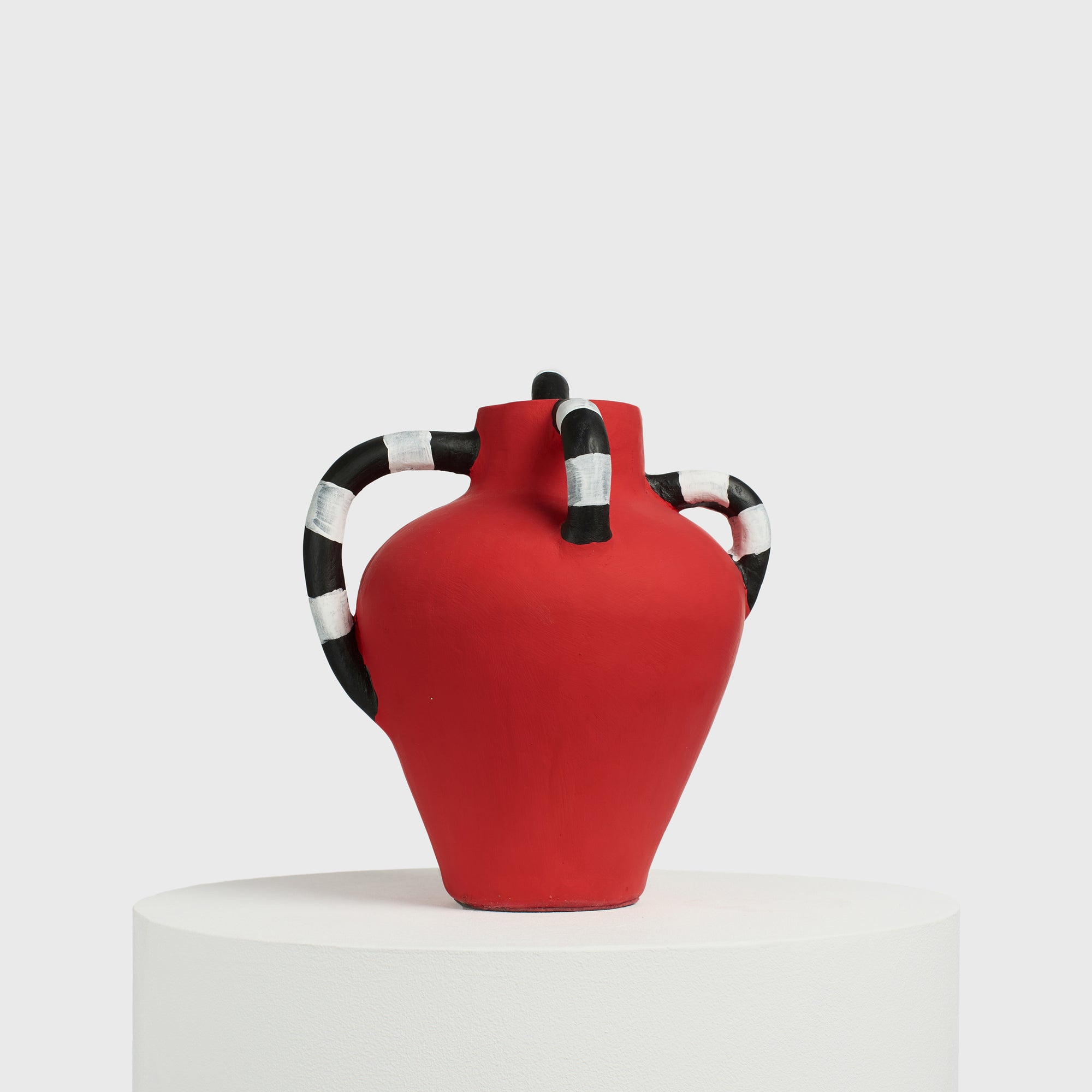 Mythos Cement Vase - Serpent Striped Sculpture