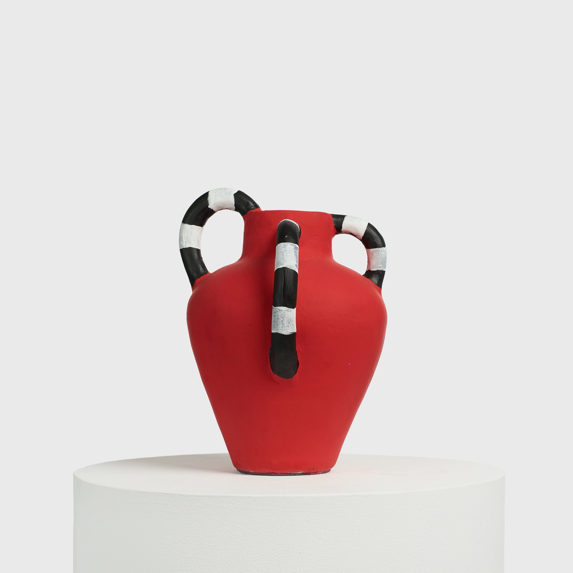 Mythos Cement Vase - Serpent Striped Sculpture