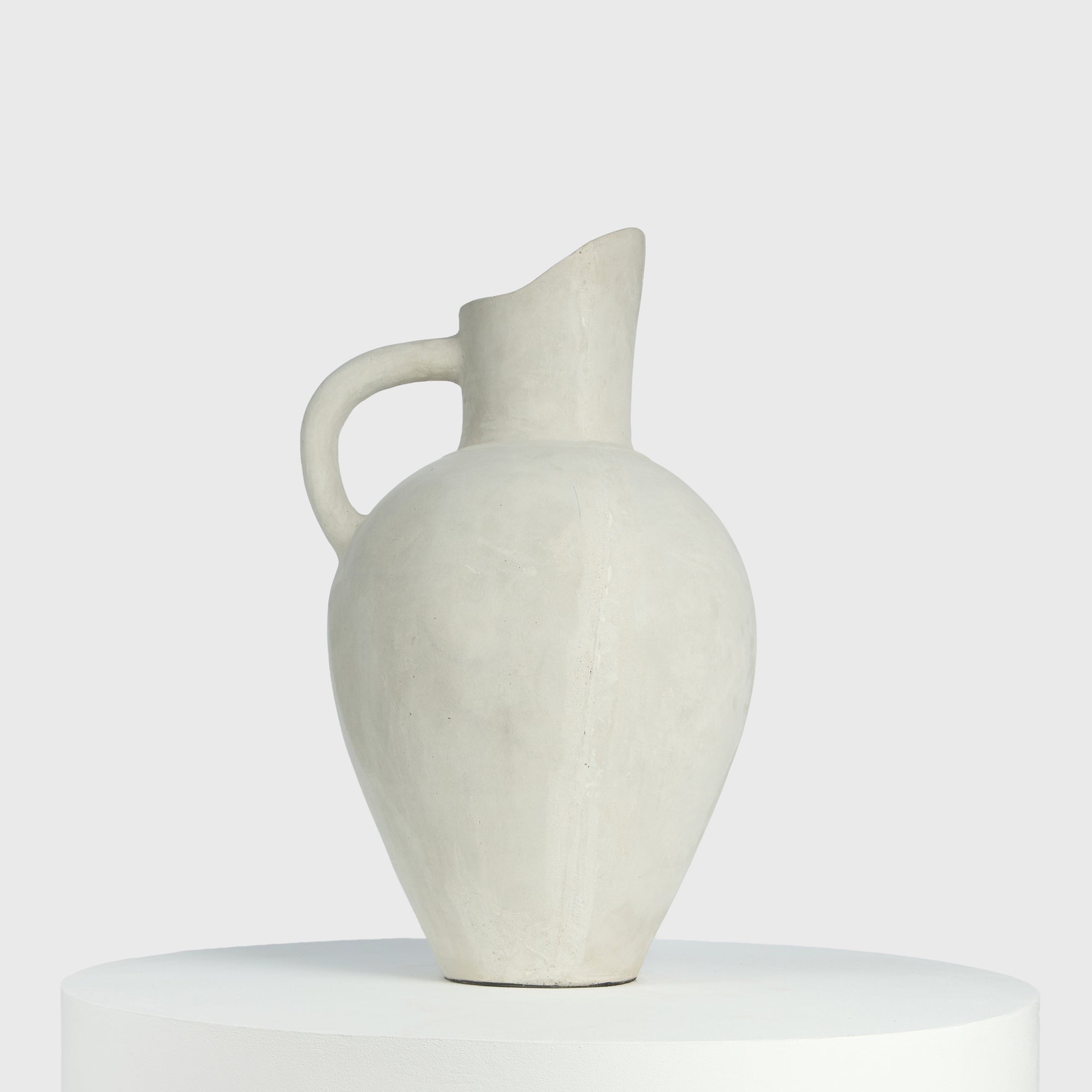 Oversized Pitcher Vase – Sculptural Cement Form