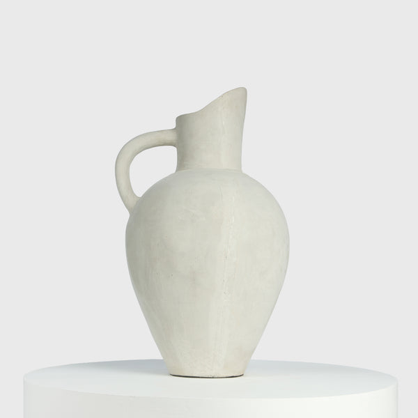 Oversized Pitcher Vase – Sculptural Cement Form