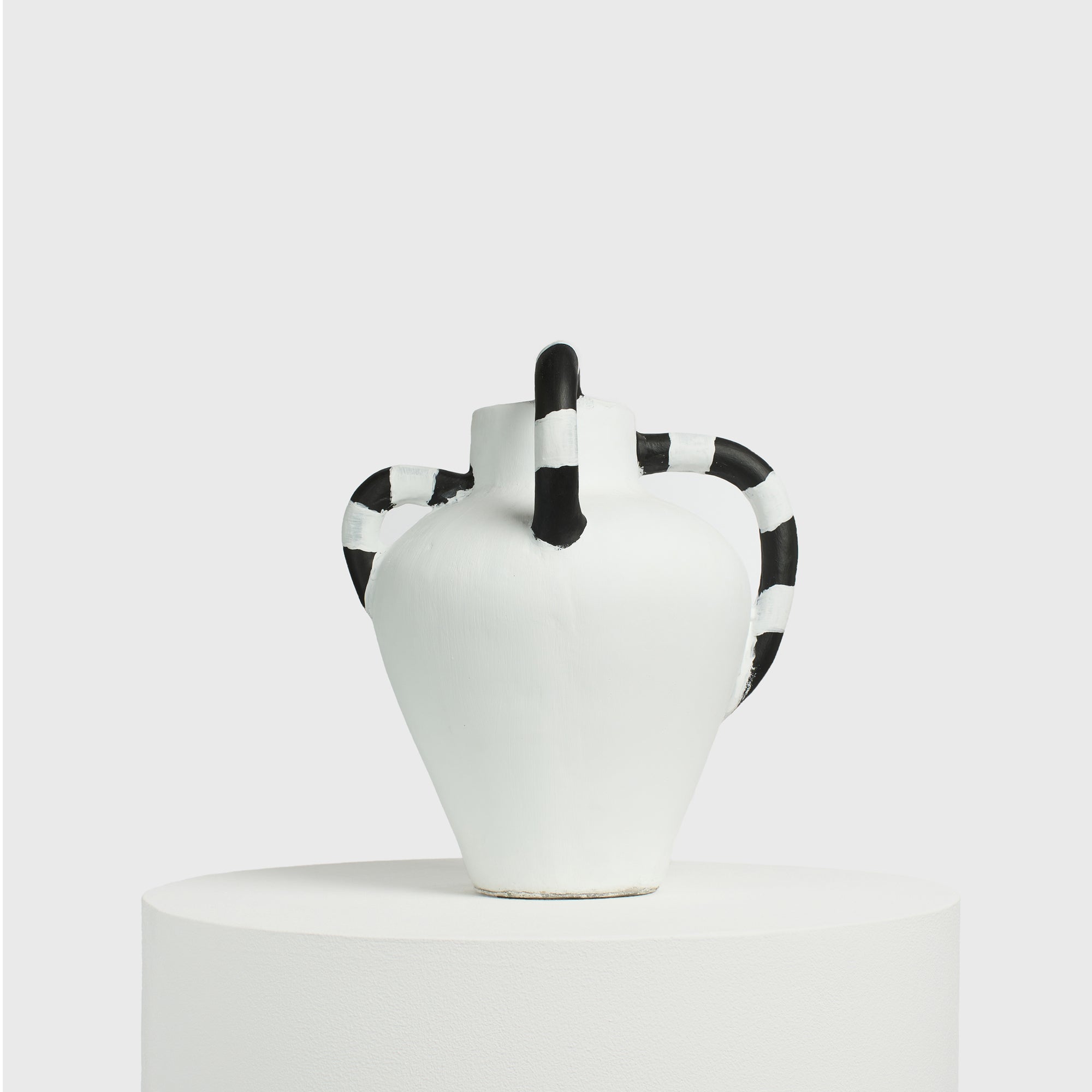 Mythos Cement Vase - Serpent Striped Sculpture