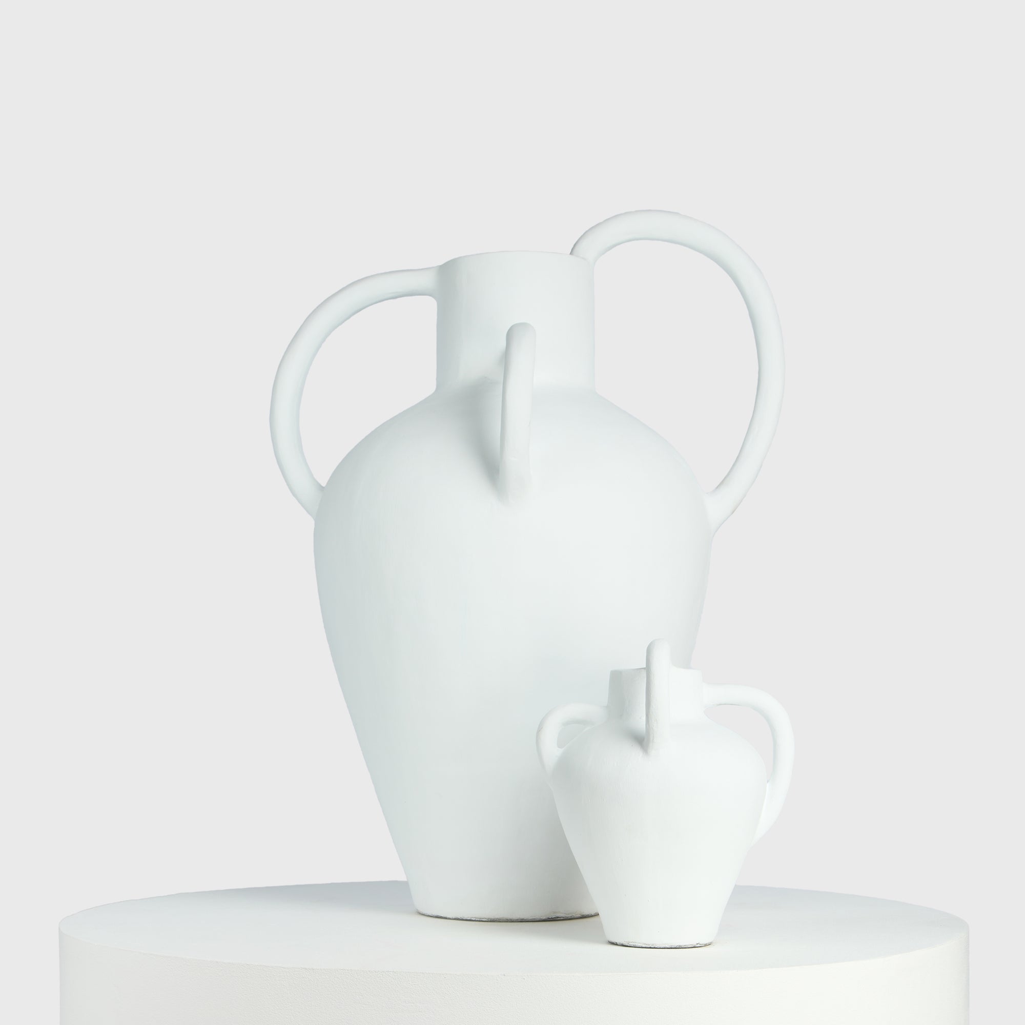 Mythos Vase Duo – Sculptural Cement Vessels