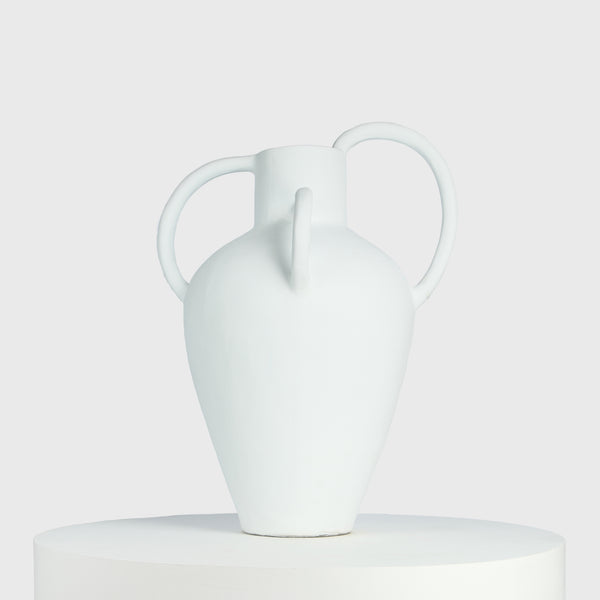 Mythos White Cement Vase