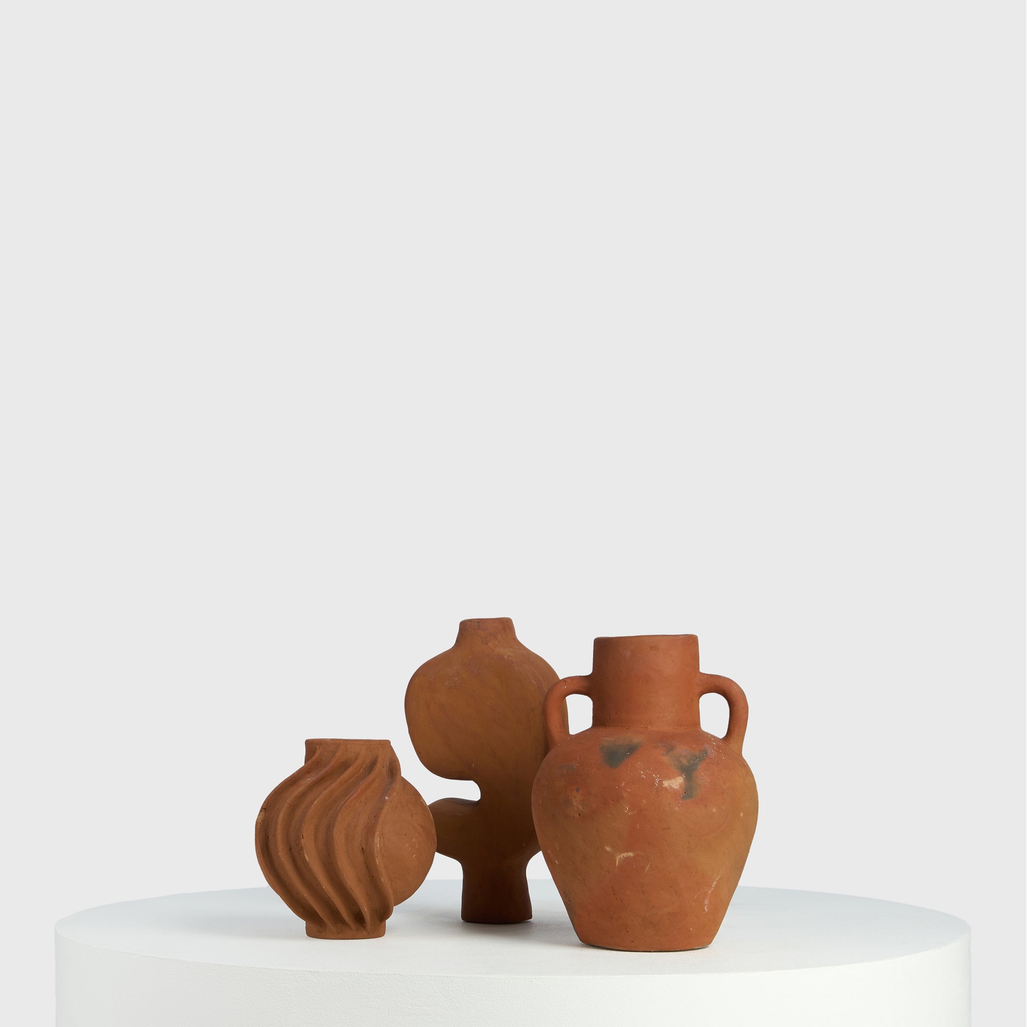 The Terra Trio – Set of Three Raw Clay Vessels