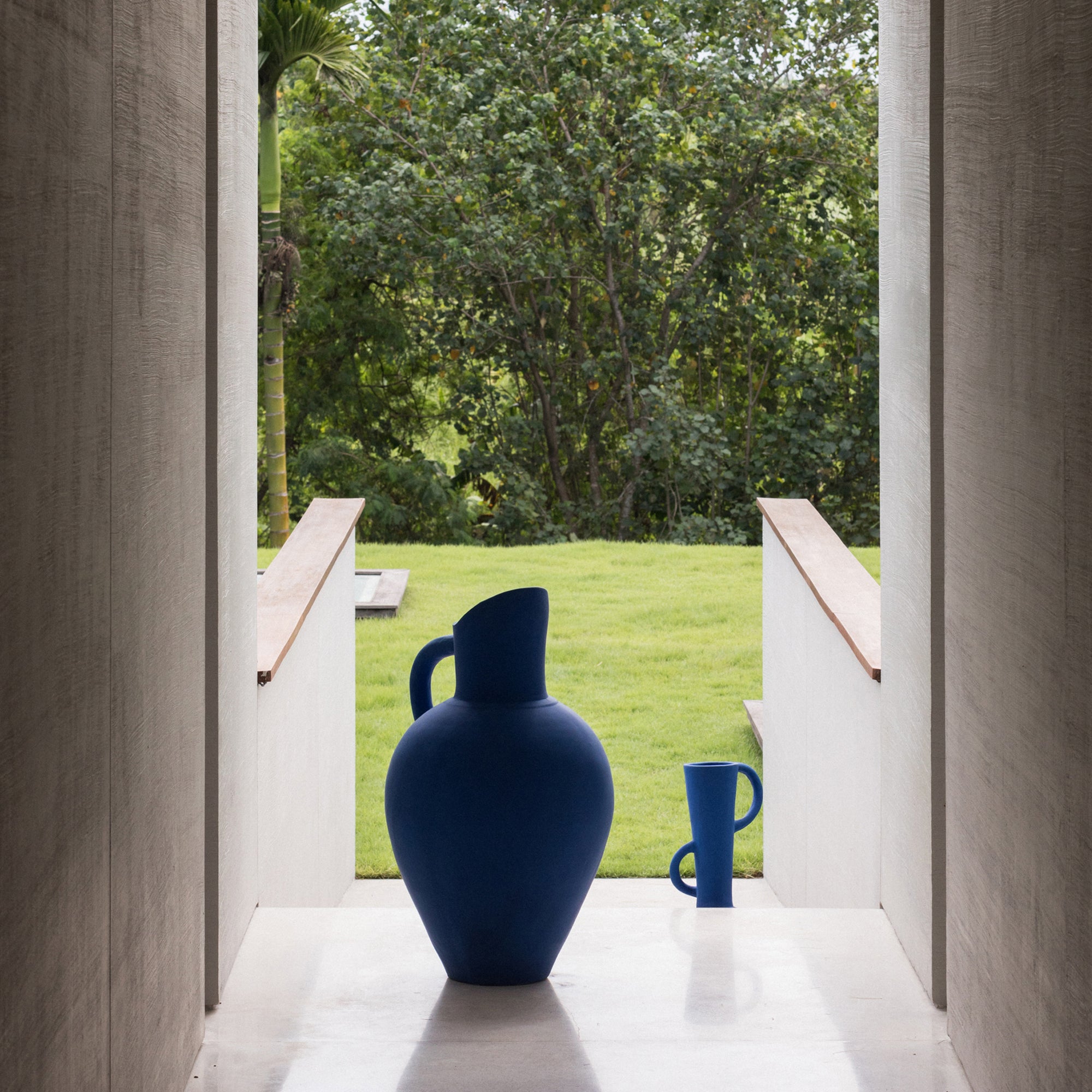 Oversized Pitcher Vase – Sculptural Cement Form