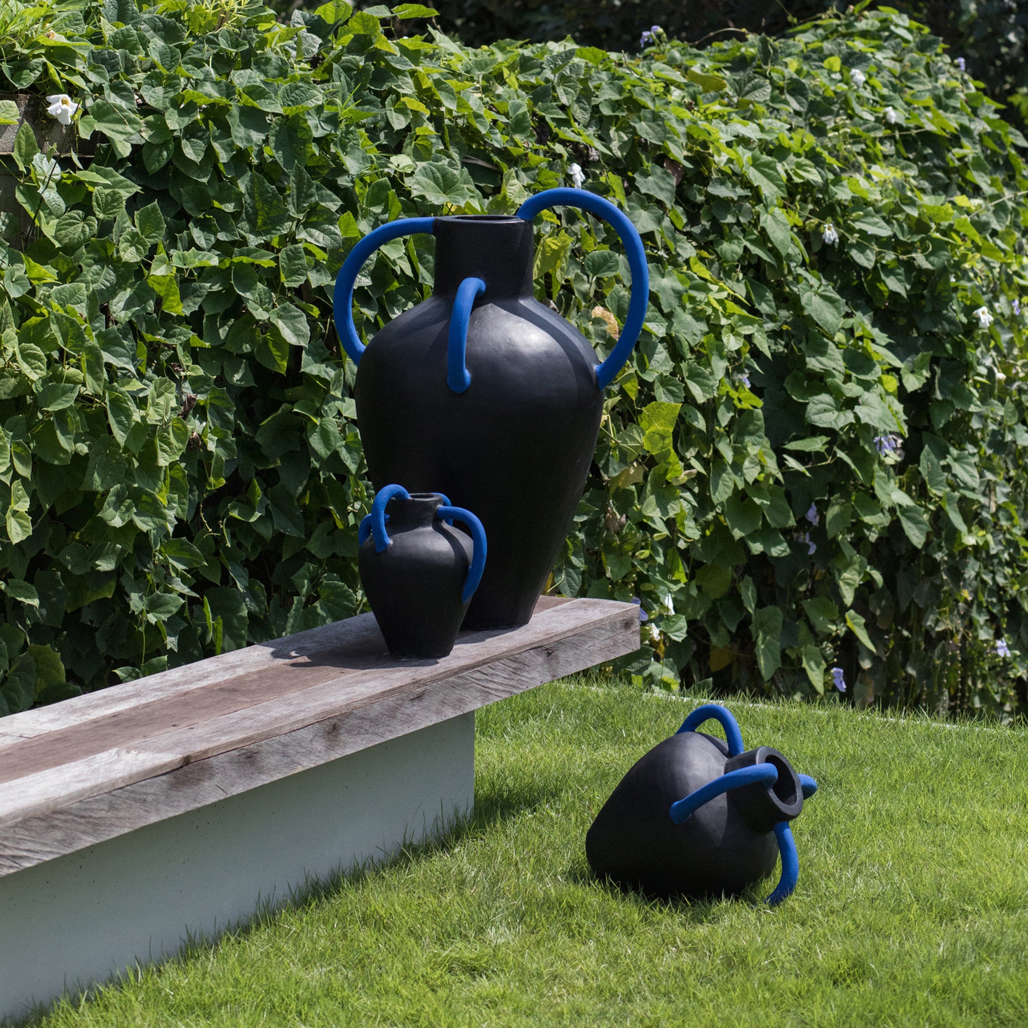 Mythos Cement Vase - Serpent Striped Sculpture